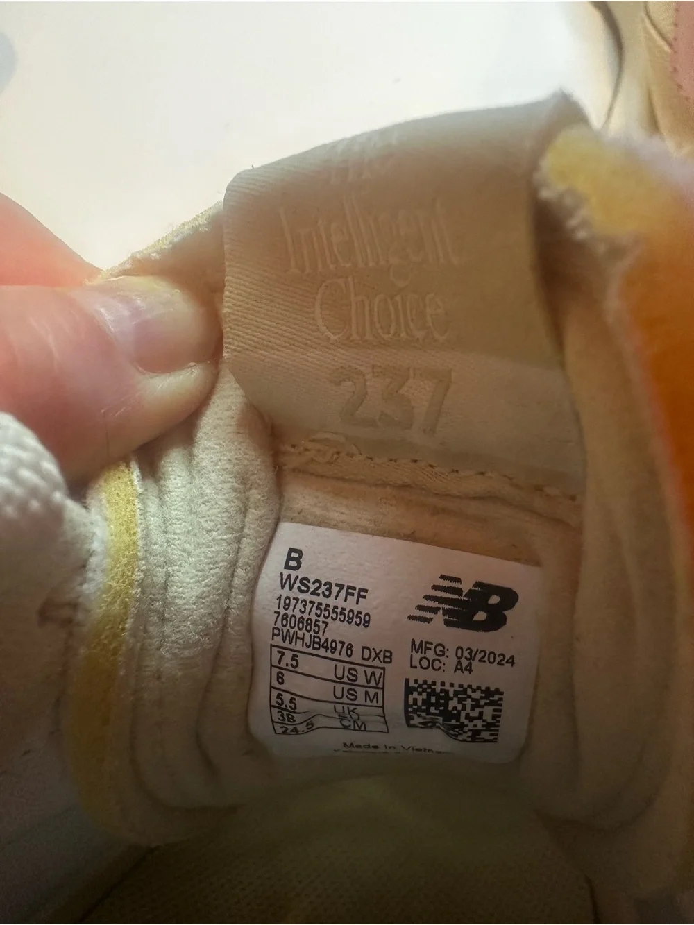 New Balance Beige Mesh & Suede Sneakers with Rose Accent